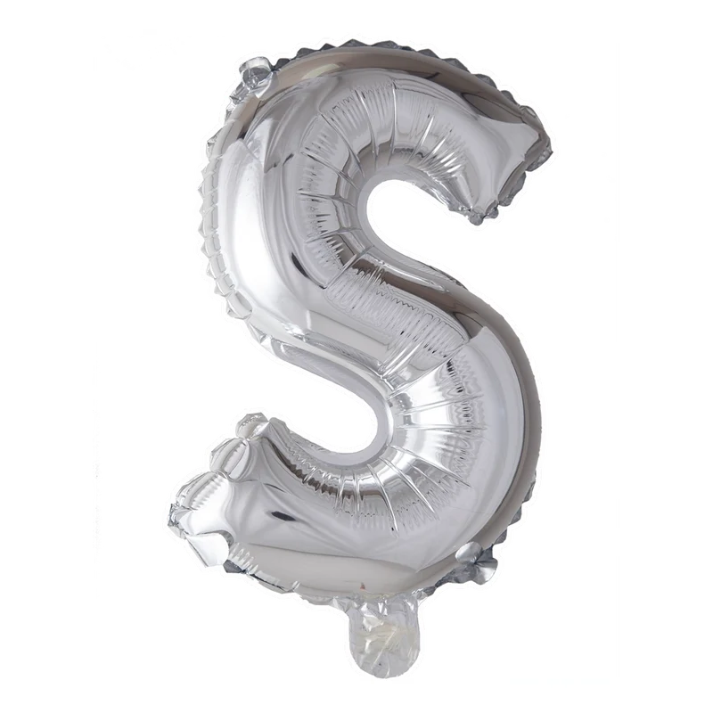 Letterballon S Zilver 41 cm