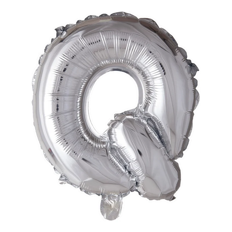 Letterballon Q Zilver 41 cm