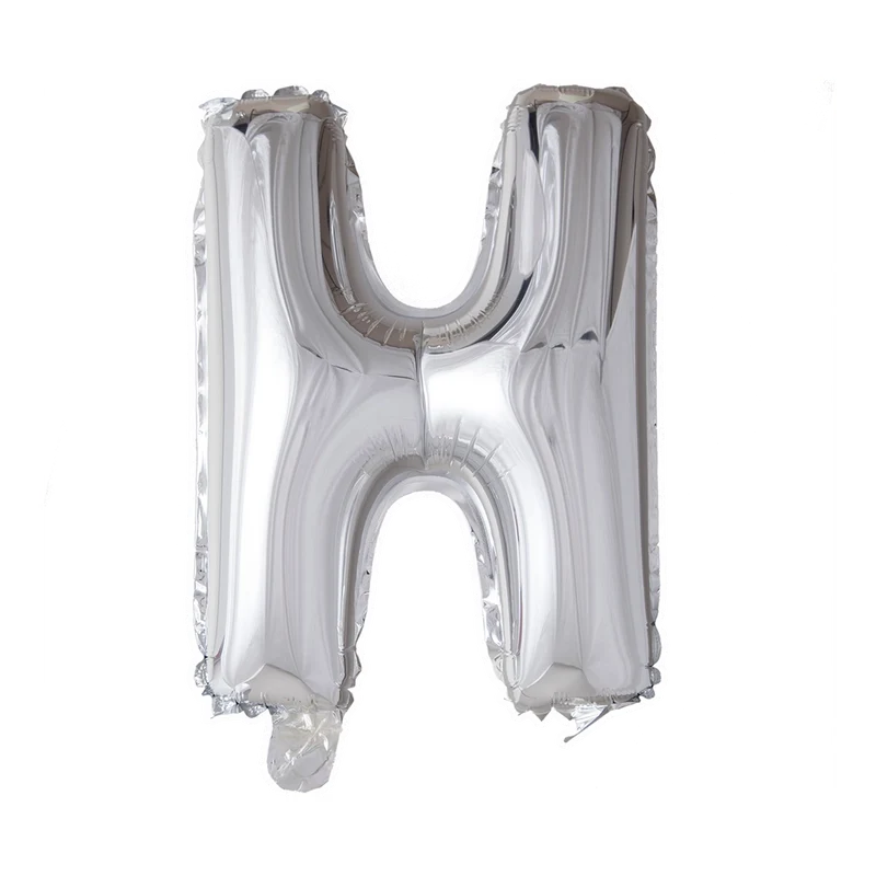 Letterballon H Zilver 41cm
