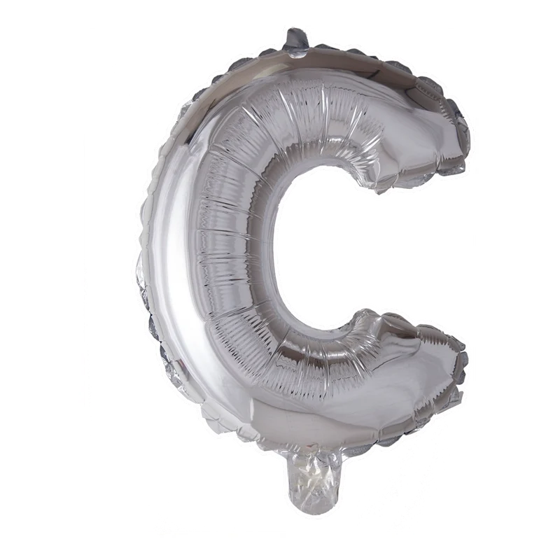 Letterballon C Zilver 41 cm