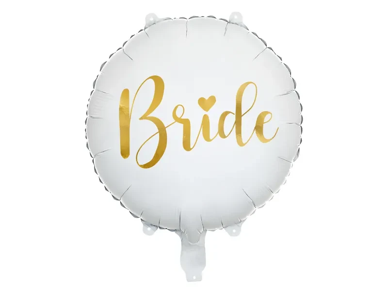 Bride Folieballon Wit Goud (45cm)