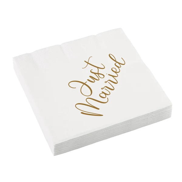"Just Married" Bruiloft Servetten (16st)