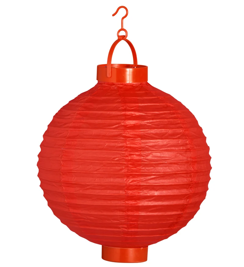Lampion Met Licht 30Cm Rood