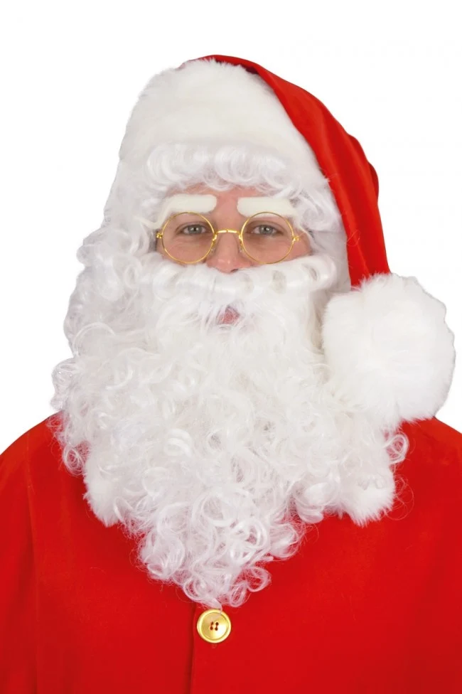 Kerstman baarden pruik compleet