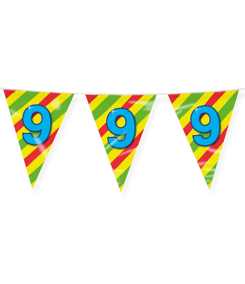 Happy Verjaardag Vlaggenlijn 9 Jaar (10m)