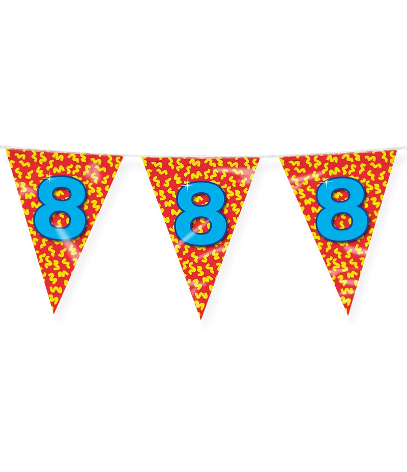 Happy Verjaardag Vlaggenlijn 8 Jaar (10m)