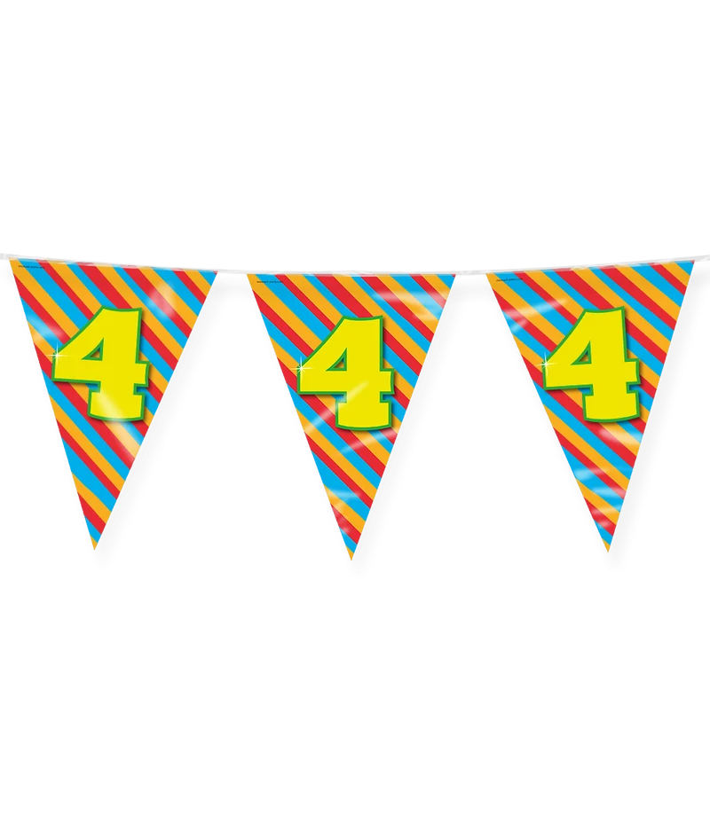 Happy Verjaardag Vlaggenlijn 4 Jaar (10m)