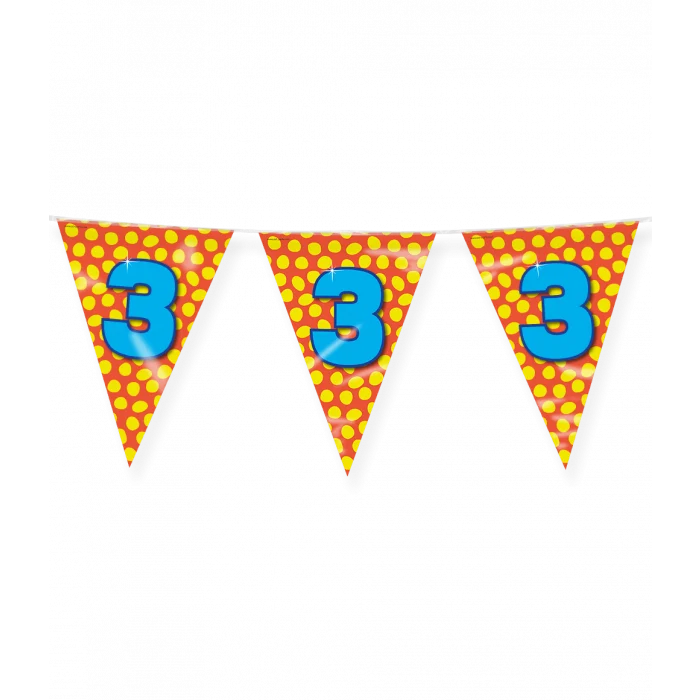 Happy Verjaardag Vlaggenlijn 3 Jaar (10m)