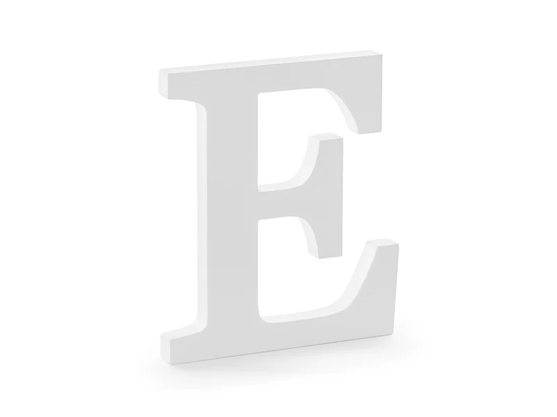 Houten letter E Wit (17x20cm)