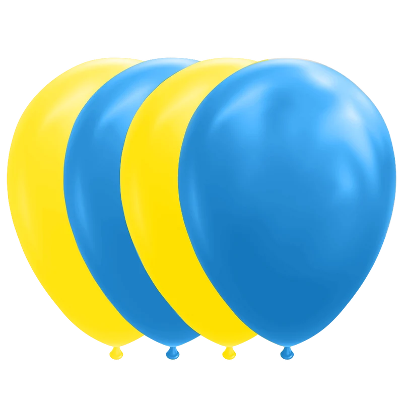 Ballonnen Set Blauw/Geel (10st)