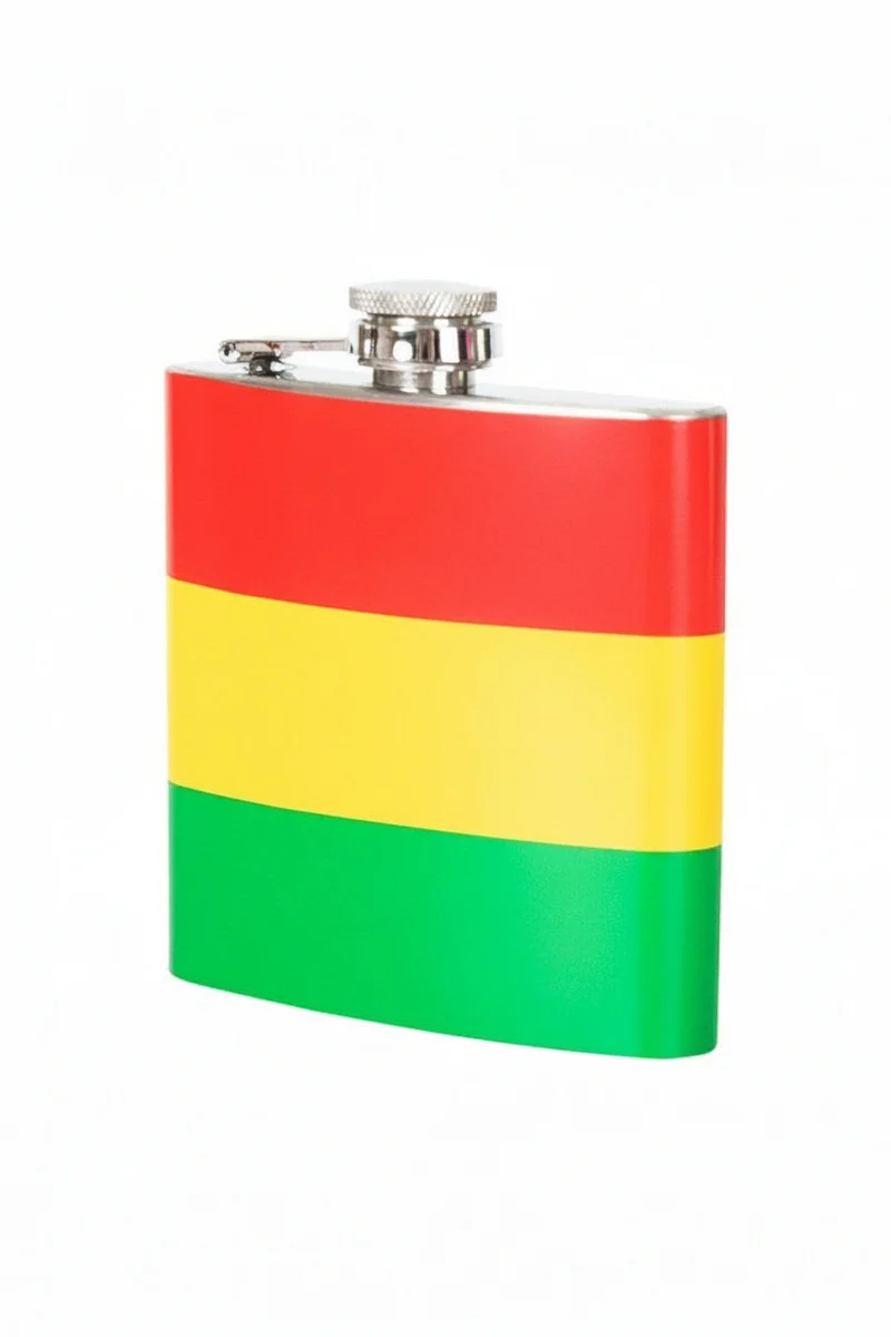 Veldfles rood geel groen gestreept 500ml