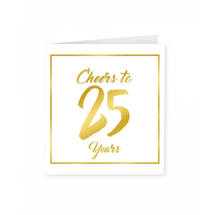 25 Jaar Verjaardagskaart Goud/Wit