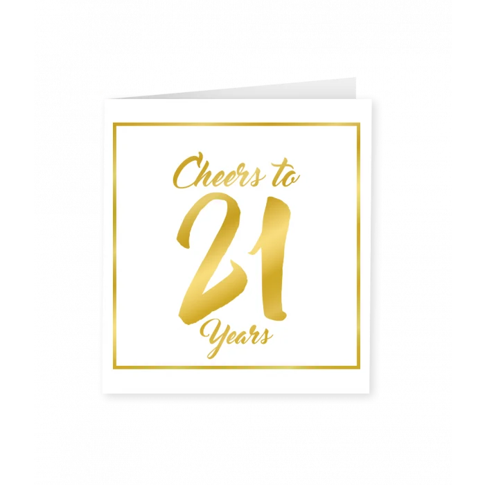21 Jaar Verjaardagskaart Goud/Wit