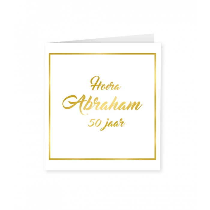Abraham Verjaardagskaart Goud/Wit