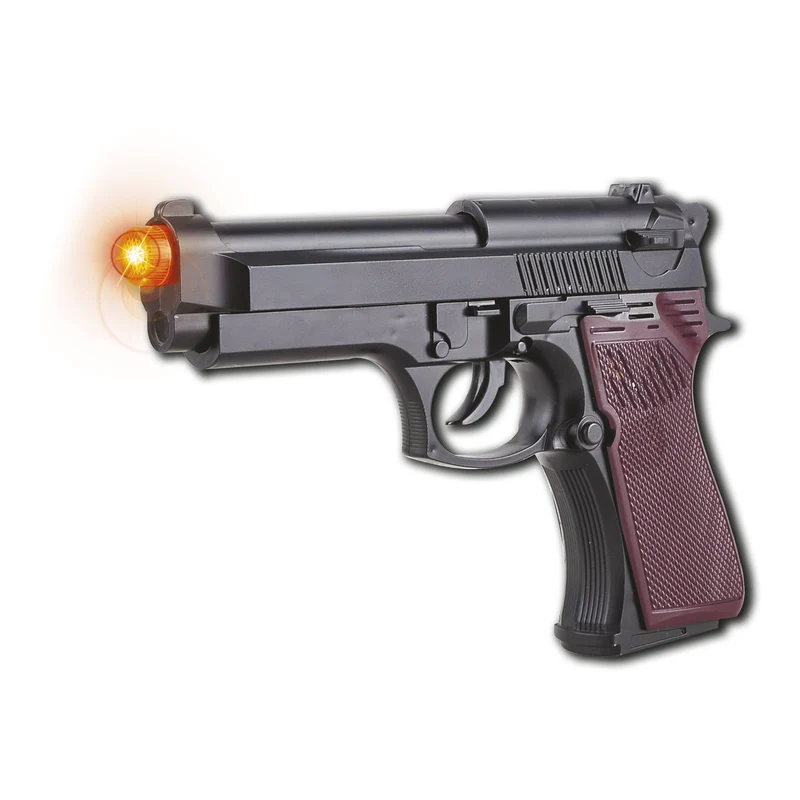 Pistool Zwart met licht en geluid