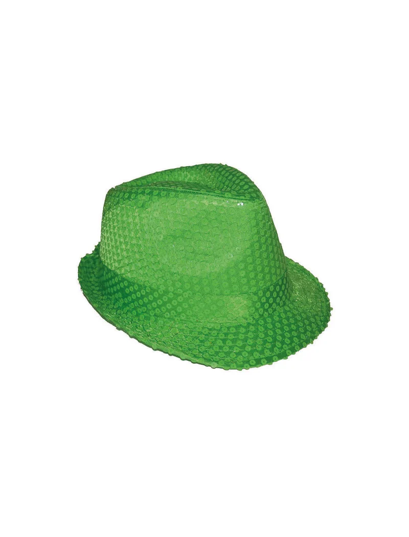 Neon groene glitter gleufhoed Kojak