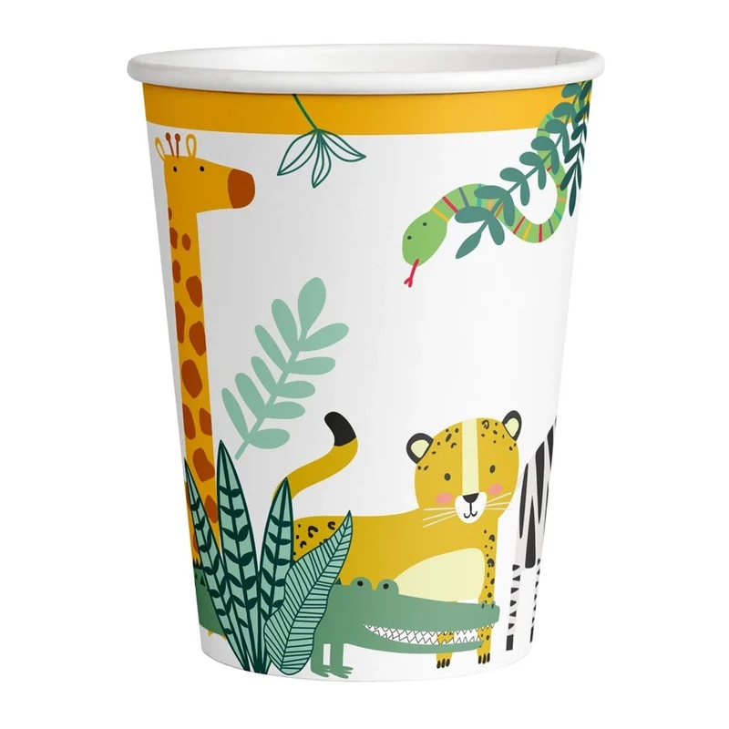 8 papieren bekers Get Wild 250ml