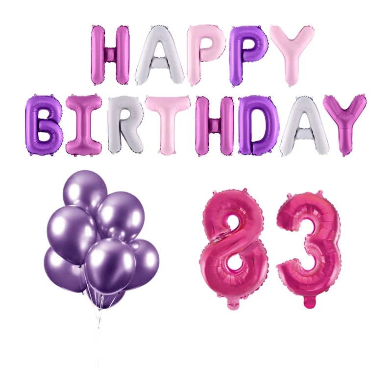 83 jaar Verjaardag Versiering Ballon Pakket Pastel & Roze
