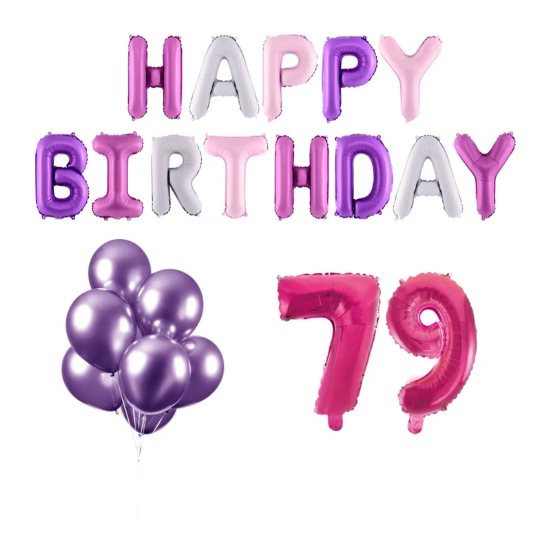 79 jaar Verjaardag Versiering Ballon Pakket Pastel & Roze