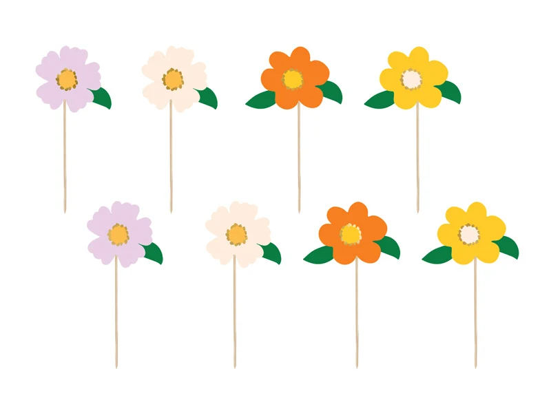 Cake Toppers Bloemen (8st)