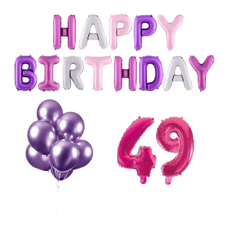 49 jaar Verjaardag Versiering Ballon Pakket Pastel & Roze