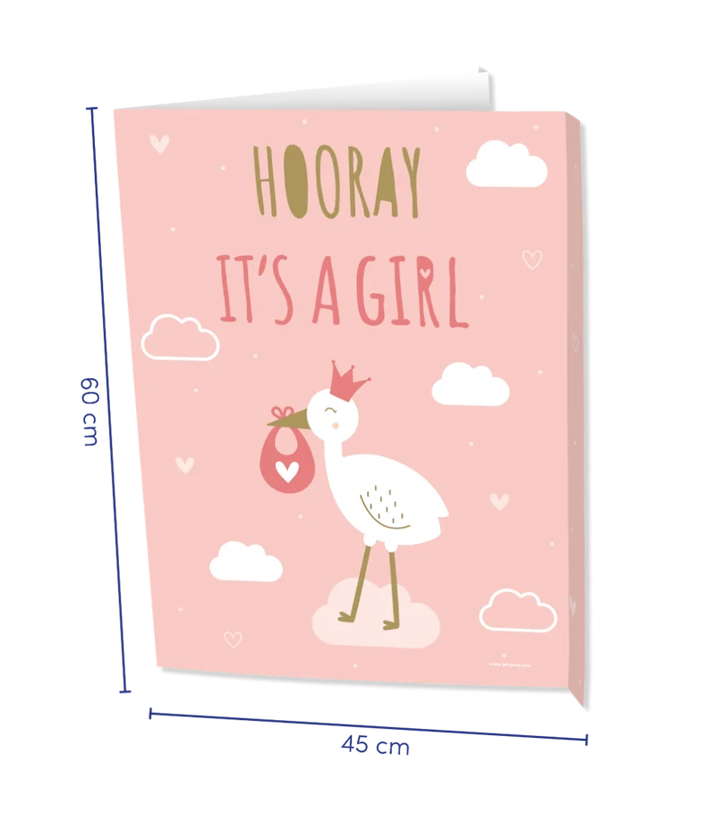Raambord 'Hooray Baby Girl' (60x45cm)