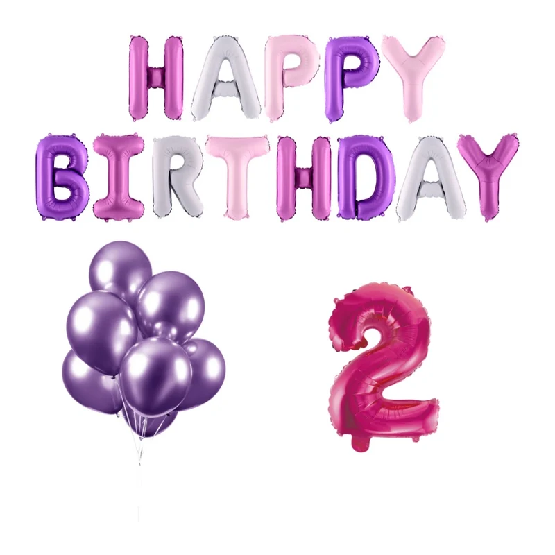 2 jaar Verjaardag Versiering Ballon Pakket Pastel & Roze