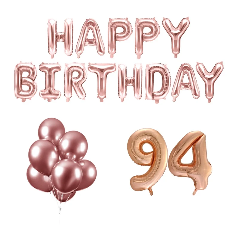 94 jaar Verjaardag Versiering Ballon Pakket rosé goud