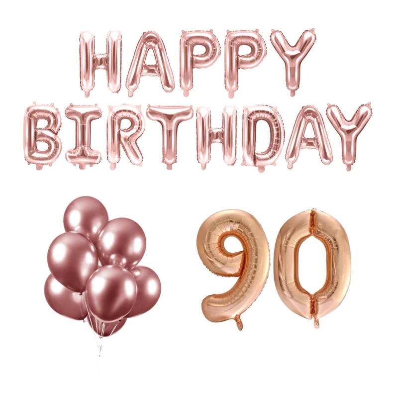 90 jaar Verjaardag Versiering Ballon Pakket rosé goud