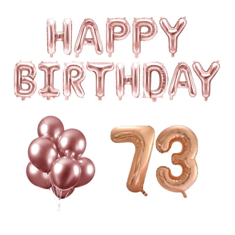 73 jaar Verjaardag Versiering Ballon Pakket rosé goud