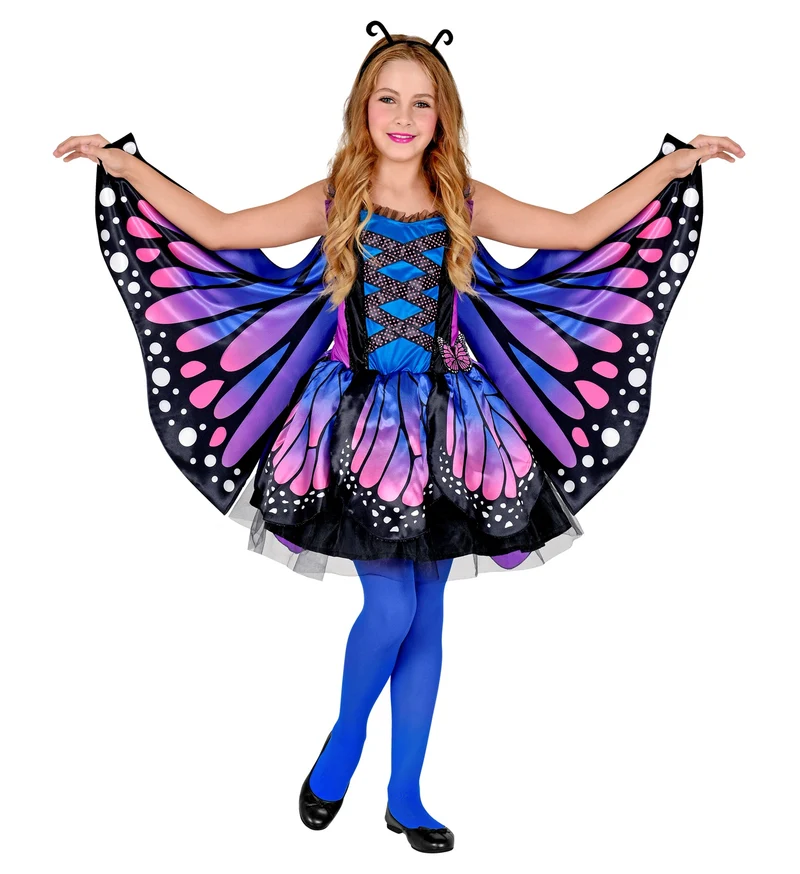 Vlinder kostuum kinderen blauw paars