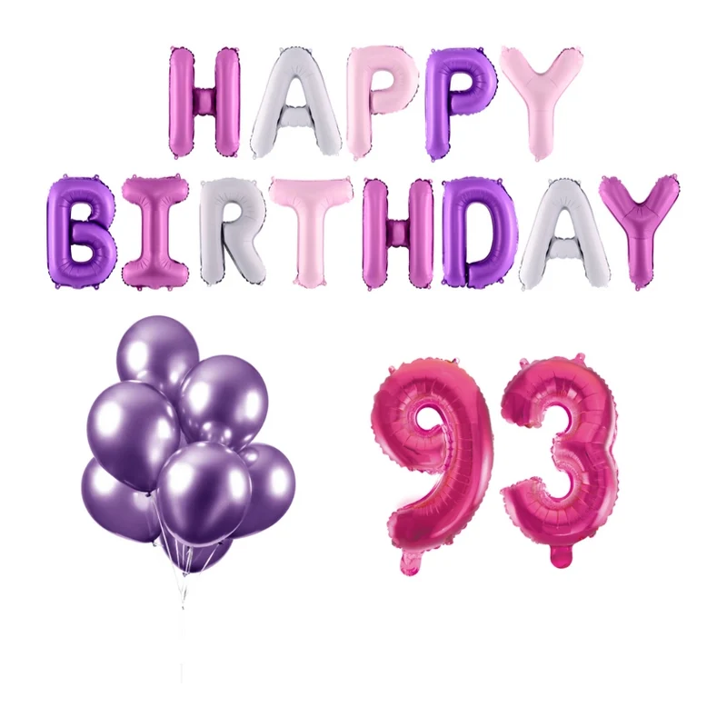 93 jaar Verjaardag Versiering Ballon Pakket Pastel & Roze