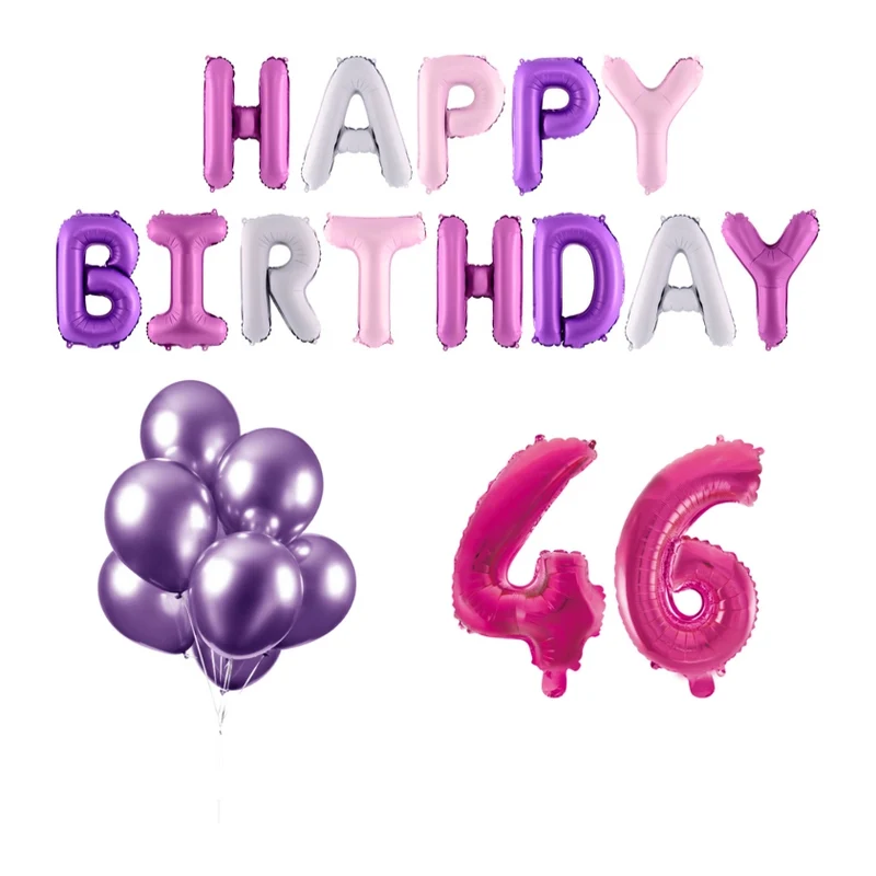 46 jaar Verjaardag Versiering Ballon Pakket Pastel & Roze