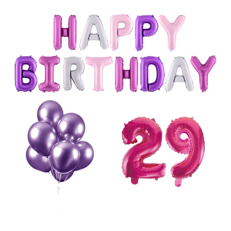 29 jaar Verjaardag Versiering Ballon Pakket Pastel & Roze