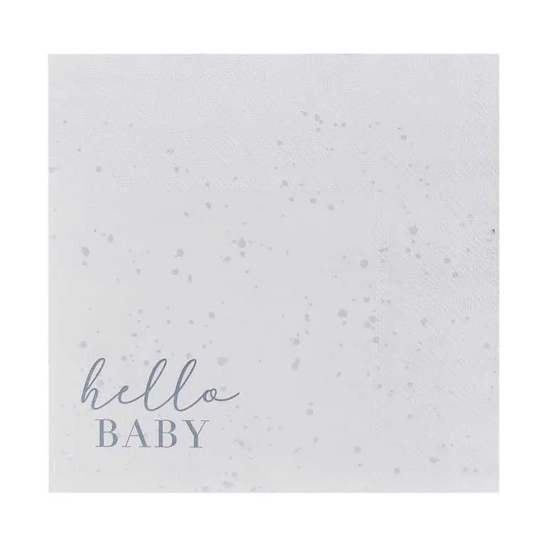 Geboorte Servetten Hello Baby Grijs/Creme