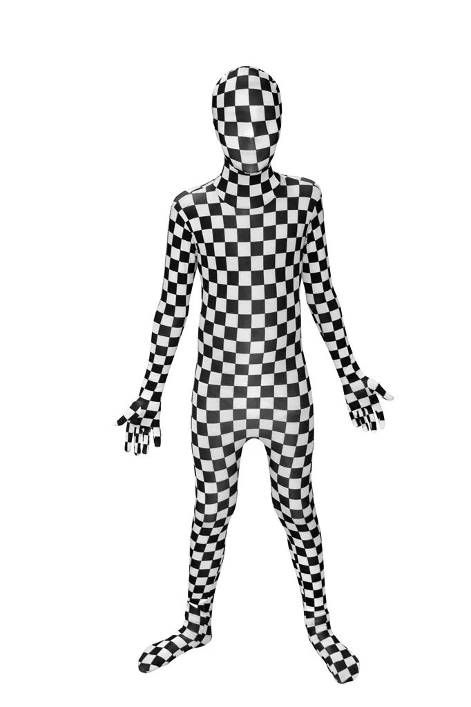 Morphsuit Geblokt Zwart/Wit Kind