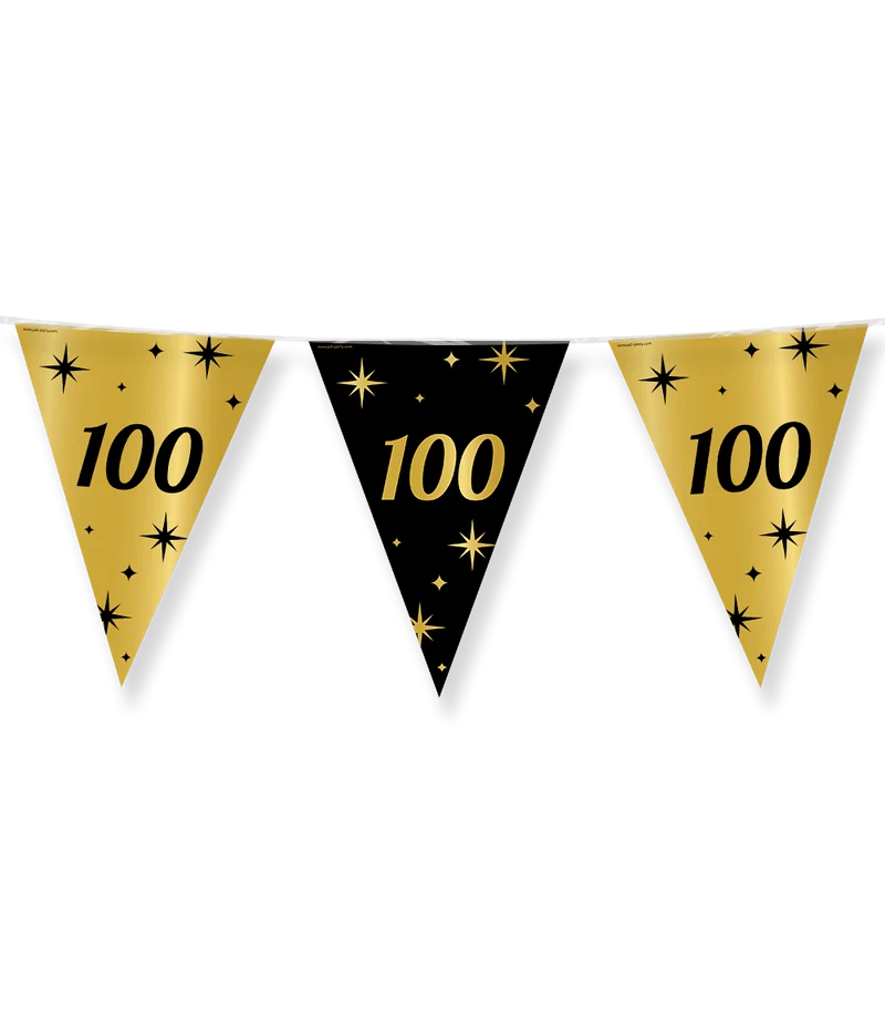 Classy Vlaggenlijn 100 Jaar Zwart/Goud (10m)