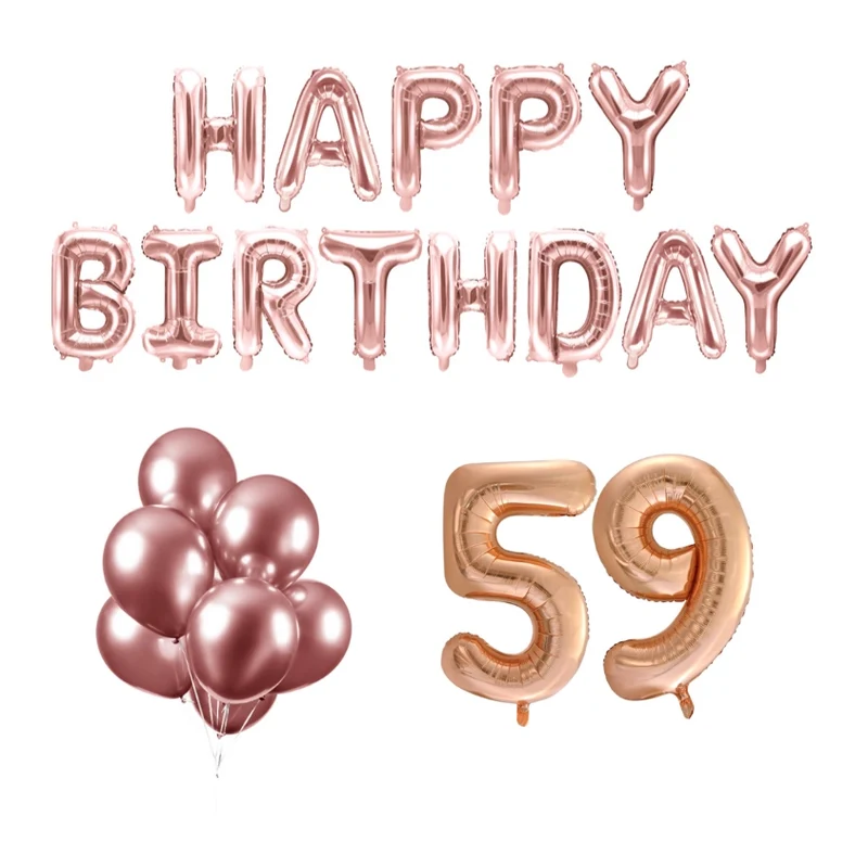 59 jaar Verjaardag Versiering Ballon Pakket rosé goud