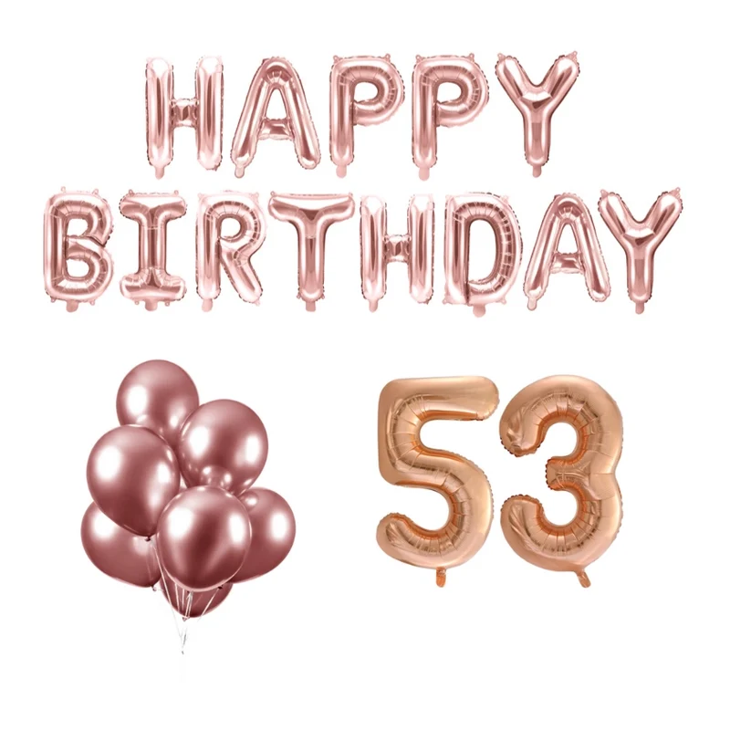 53 jaar Verjaardag Versiering Ballon Pakket rosé goud