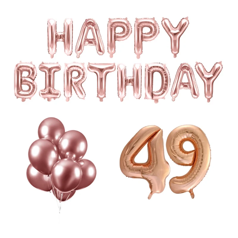 49 jaar Verjaardag Versiering Ballon Pakket rosé goud