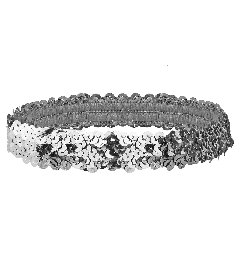 Zilveren Charleston hoofdband pailletten