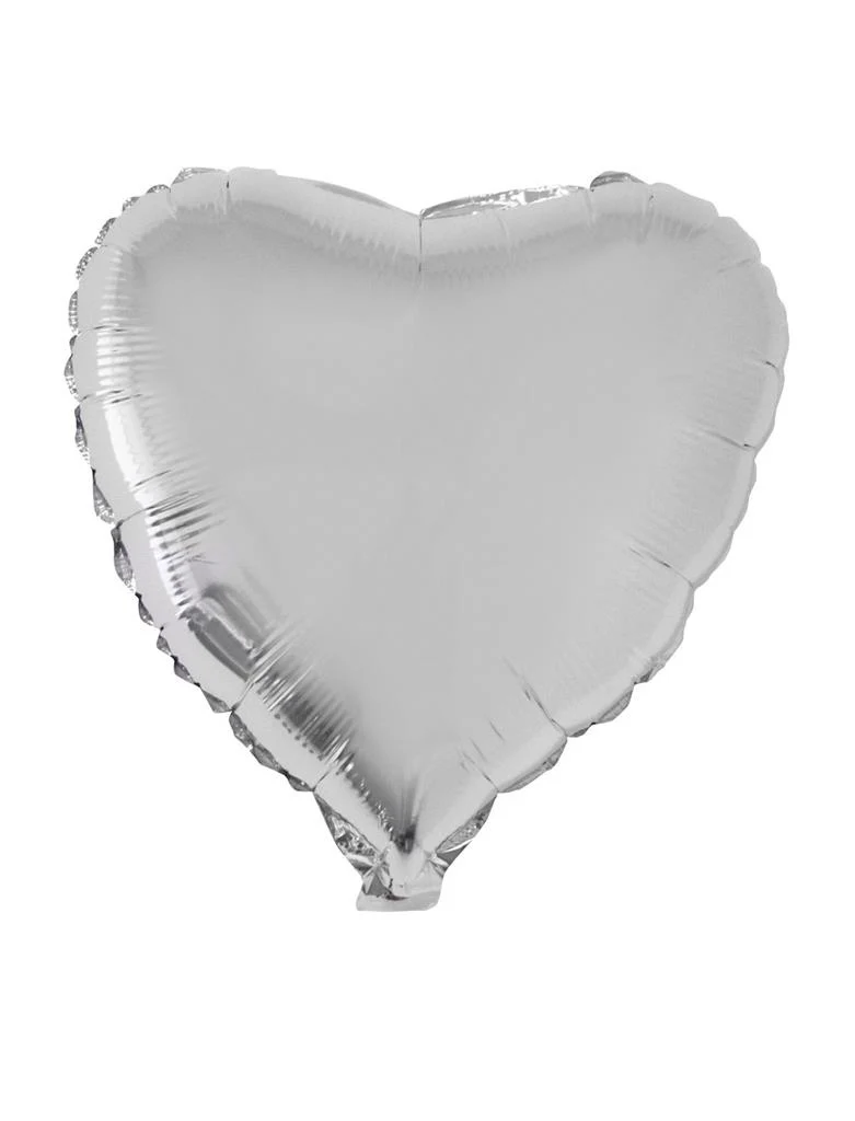Folieballon hart zilver