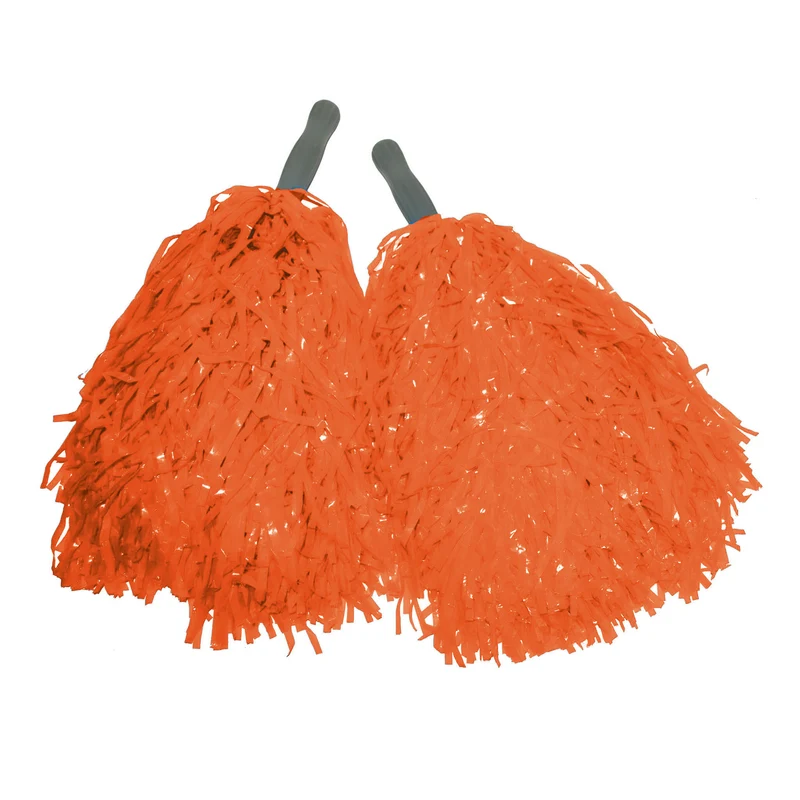 Oranje pom poms op stokje