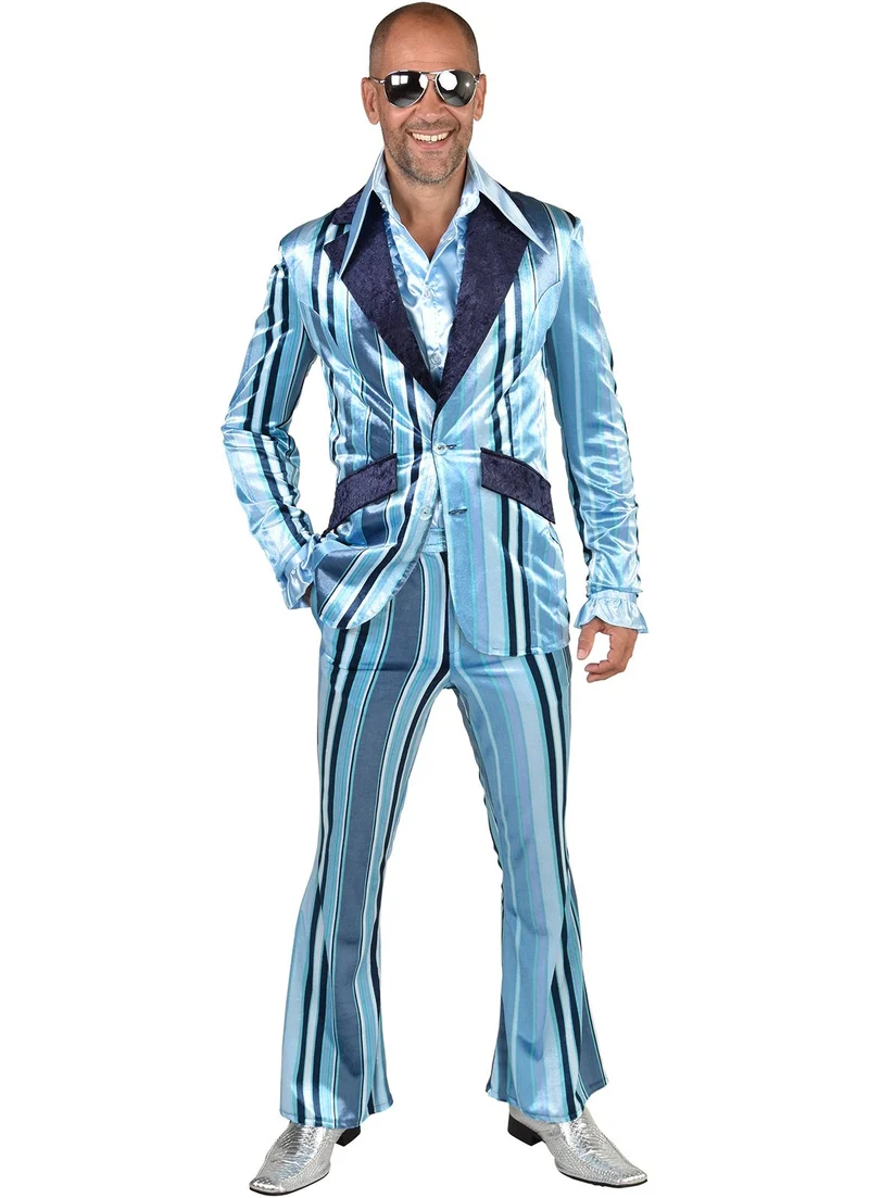Herenpak 70's Blauw Met Strepen