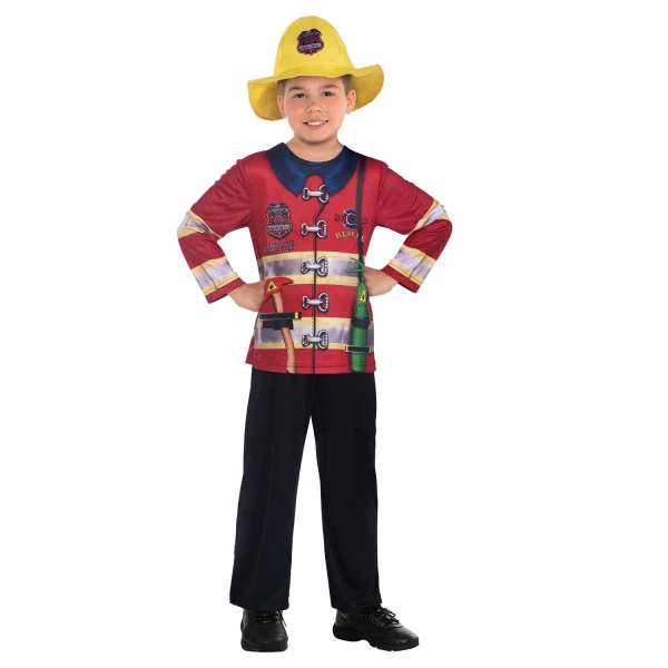 Kinderkostuum Brandweer Amerikaans Rood