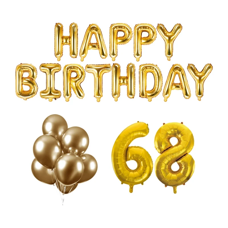 68 jaar Verjaardag Versiering Ballon Pakket Goud