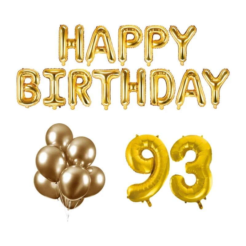 93 jaar Verjaardag Versiering Ballon Pakket Goud