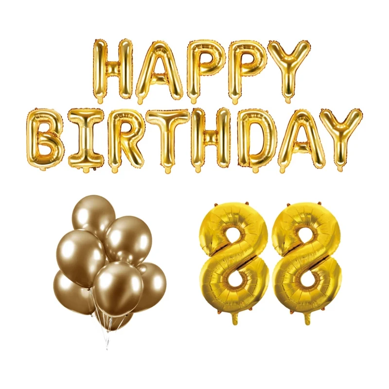 88 jaar Verjaardag Versiering Ballon Pakket Goud