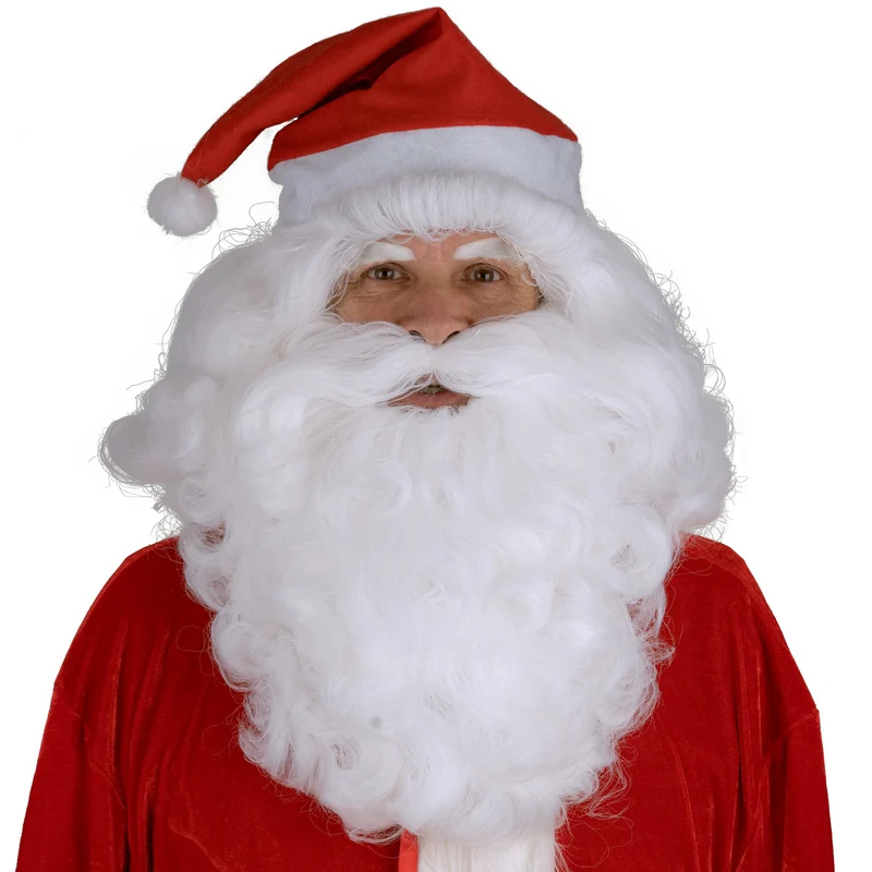 Pruik en Baard Santa Pluche