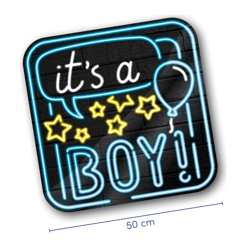 Deurbord - Geboorte jongen - Neon